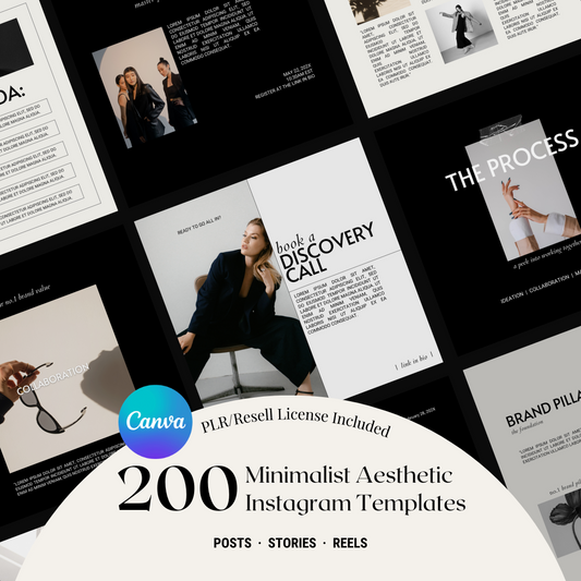 200 Minimalist Aesthetic Instagram Canva Templates