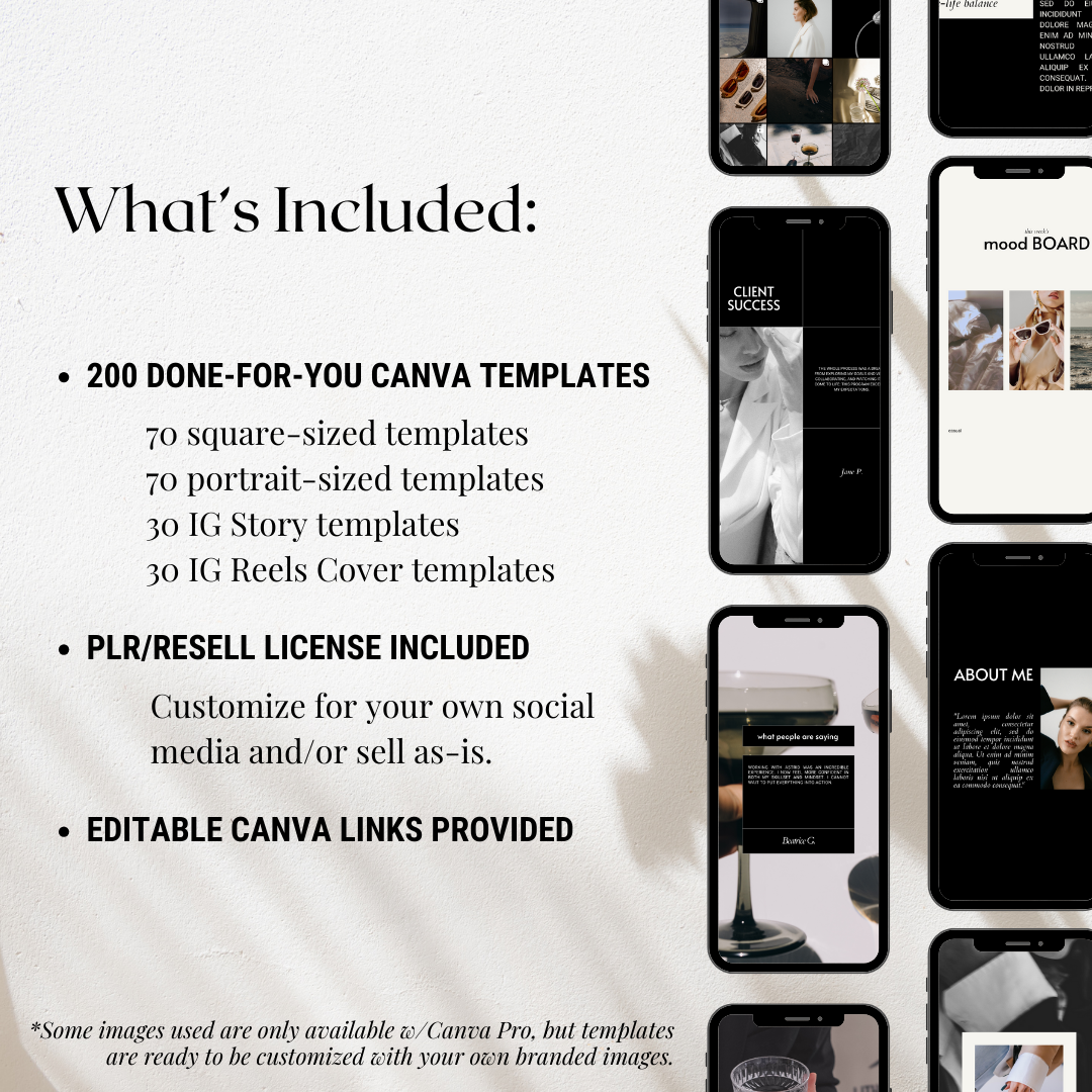 200 Minimalist Aesthetic Instagram Canva Templates