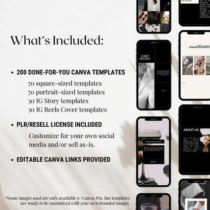 200 Minimalist Aesthetic Instagram Canva Templates